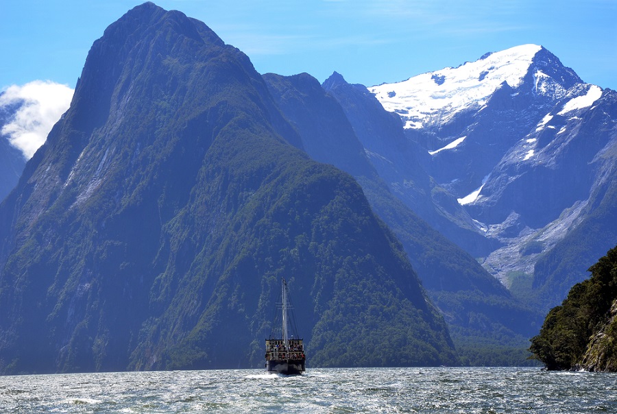 Milford Sound in the Southern Alps, New Zealand